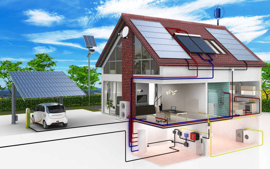 niedrigenergiehaus solar e-mobilität