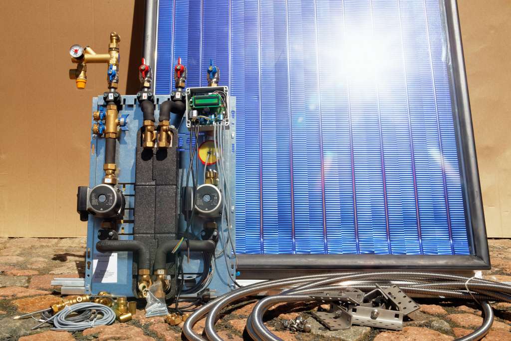 Wärmetauscher vor einem Solarmodul