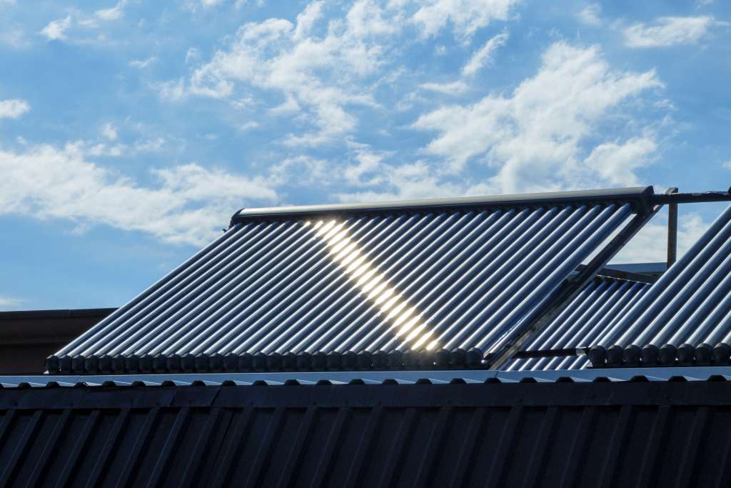 Solarthermische Anlage auf einem Hausdach
