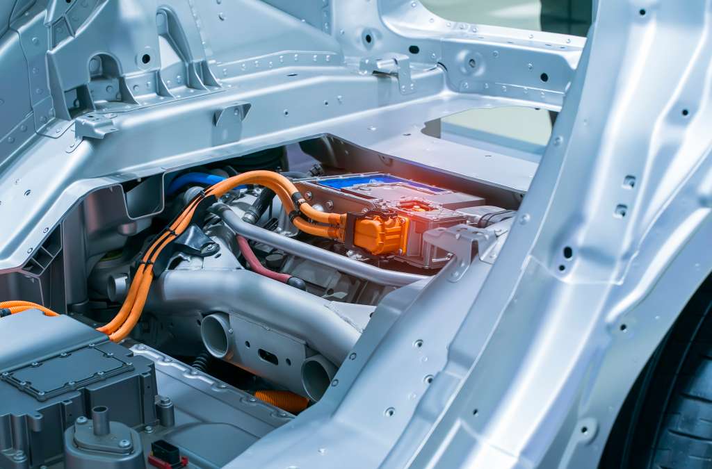 Lithium-Batterie in einem Elektroauto