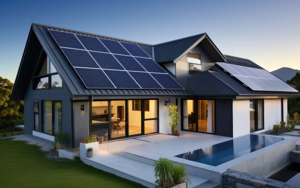 Hausdach ausgestattet mit einer Photovoltaikanlage