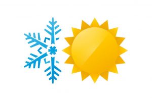 Icon Schneeflocke und Sonne