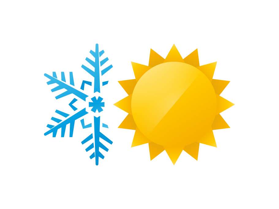 Icon Schneeflocke und Sonne